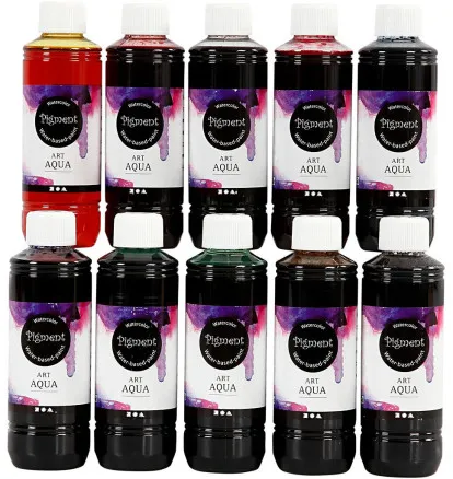 Flytende akvarell, ass. farger, 250 ml/10 pk.
