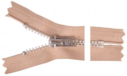 YKK Glidelås Aluminium 6cm 4mm Sand