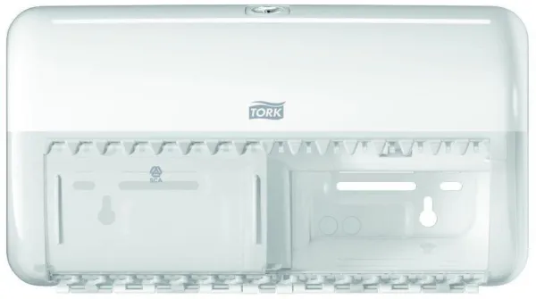 Tork Twin -dispenser, for toalettpapir, 2 ruller, hvit, T4